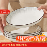 尚行知是碗饭碗家用碗盘餐具陶瓷釉下彩盘子菜碟面碗北欧微波炉用2026新款 8英寸盘子-1个