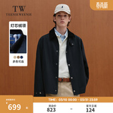 Teenie Weenie小熊男装外套2025春季新款美式复古撞色翻领工装夹克 藏青色 M