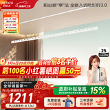 好太太隐形晾衣架电动晾衣机隐藏式自动智能升降阳台嵌入式晒衣架 D-3198：2.4米单杆被杆+照明语音