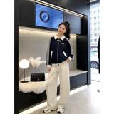 鹿王恋雪美式立领棒球服外套女春秋季2026年新款宽松百搭情侣休闲夹克上衣 3081藏青色36 L