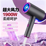 飞利浦（PHILIPS）同款可折叠家用轻音高速电吹风机负离子恒温护发风筒大功率学生宿舍便携式速干 胶原蛋白5亿水负离子1900W《太空灰》