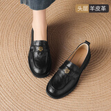 ZHR则则头层羊皮革乐福鞋女2026新款女鞋厚底单鞋女通勤软底不累脚小皮鞋