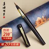 善琏湖笔极夜 钢笔式毛笔套装软笔头书法笔狼毫小楷套装科学秀丽笔便携式可加墨自带墨水软头文房四宝