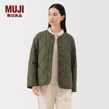 MUJI 女式 蓬松棉服绗缝夹克 女装外套女款棉衣棉袄25年冬季 BD10NA5A 卡其绿 M (160/84A)