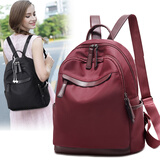 伊诗黛背包双肩包女2025韩版百搭休闲女士牛津布大容量旅行包潮女包 酒红色