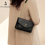 金狐狸牛皮女士包包女包大容量斜挎包单肩包小方包小包轻奢女友生日礼物