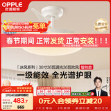 欧普照明（OPPLE）风扇灯吊扇灯护眼全光谱智控LED照明Ra95餐厅卧室灯包安装 冰风白