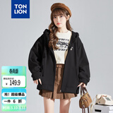 唐狮（TonLion）2026春季新款针织外套女休闲卫衣开衫连帽上衣