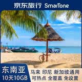东南亚通用新马印尼3国10天10GB全速流量手机卡