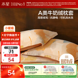 水星家纺枕套牛奶绒冬季双面保暖对枕套抗静电A类枕头罩一对装双人48x74cm