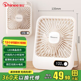 赛亿定时USB小风扇蓄电款电风扇折叠轻薄风扇小台扇迷你便携电风扇小型学生床头办公室轻音桌面扇