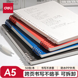 得力（deli）【价同618】A5透明横线可翻折活页本50张笔记本本子不硌手可拆卸记事本作业本HA550