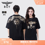 BOY LONDON【暗黑罗盘】夏情侣款短袖权杖印花炸街潮牌T恤N01906 黑印金N01906 经典升级款 L