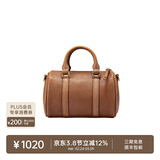 裘真枕头包女复古小众单肩手提斜挎女包植鞣头层牛皮包迷你号 大象灰-迷你号