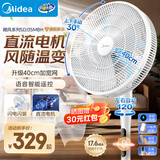 美的（Midea） 电风扇 家用风扇7叶落地扇立式轻音节能大风量电扇台扇迷你扇台立两用转页扇空气循环扇安静低音 一键闪装丨语音遥控 直流变频 家用落地扇