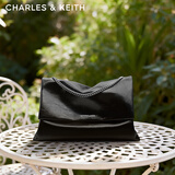 CHARLES&KEITH大容量纯色链条邮差包单肩腋下包包女包婚包生日礼物CK2-20271514 Black黑色 大包