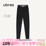 ubras仿牛仔高腰收腹加绒打底裤女保暖时尚高弹可外穿 黑色交叉款 1条 M