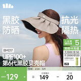 蕉下（beneunder）遮阳帽子女黑胶贝壳防晒帽男太阳帽便携空顶帽大帽檐全脸遮阳 灰