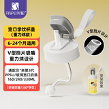 安配宽口学饮嘴水杯盖 奶瓶配件 白色 （适配贝亲第3代宽口奶瓶）