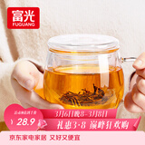 富光花茶杯 男女士茶水分离杯子 双层办公泡茶玻璃杯带把高硼硅水杯