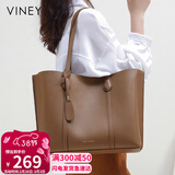 viney牛皮包包女包大容量托特包单肩包手提包生日三八38女神节礼物