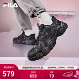 FILA 斐乐猫爪鞋4代女鞋老爹鞋情侣运动鞋复古时尚休闲鞋网面透气 【男款】黑-BK 40