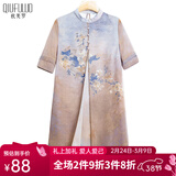 秋芙罗母亲节礼物送妈妈夏装国风连衣裙中老年人女装50岁60洋气裙子衣服 浅咖色 3XL 180/100A【建议115-130斤】