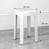 树浩家用塑料加厚凳子可叠放餐椅网红风车餐桌椅子现代简约餐厅书桌用 L.HF升级加强PP材料30cm面-白色