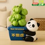 欧梵普（oufanpu）禁止蕉绿办公室桌面摆件熊猫文创生日礼物放青松工位稳定情绪装饰 萌趣熊猫不焦虚摆件 工位稳定情绪小摆件小礼品