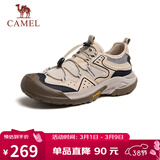 骆驼（CAMEL）踏山男士户外登山复古透气休闲低帮徒步鞋 G14M342685 杏色 44