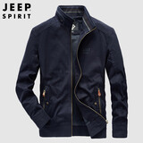 JEEP SPIRIT吉普夹克男外套春秋季男士高端休闲工装衣服男装上衣 深蓝 L