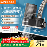 苏泊尔（SUPOR）水龙头过滤器可视可清洗滤芯除氯阻垢1机4芯家用净水器厨房卫生间自来水过滤C15四芯