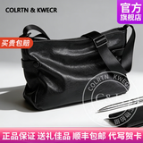 Colrtn Kwecr男士斜挎包大容量单肩包新款真皮背包休闲商务通勤包简约男包 CK黑色30*22*9（10英寸） 中包