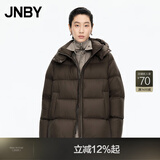 江南布衣（JNBY）【90白鸭绒】商场同款25冬新品连帽宽松A字版型羽绒服女5X0C10110 201/暗咖 S