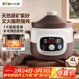 小熊（Bear）电炖锅 煲汤锅炖汤锅 电砂锅 紫砂锅 大容量4-6人煮粥锅电汤锅炖盅燕窝电炖盅4L DDG-D40B1