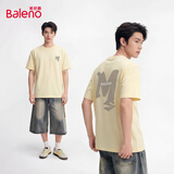 班尼路（Baleno）美式短袖男夏季青少年纯棉透气t恤男士潮牌创意字母百搭半袖上衣