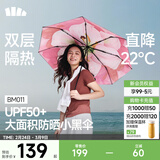 蕉下（beneunder）太阳伞防紫外线夏季遮阳伞晴雨两用伞双层三折防晒伞小黑伞BM011 【经典大花】岚影