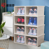 爱丽思大号透明鞋盒收纳盒AJ球鞋鞋柜防尘防潮可叠加储物盒 8个装