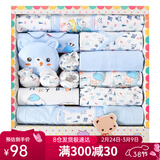 班杰威尔（Banjvall）新生儿衣服秋冬婴儿衣服礼盒套装纯棉刚出生宝宝衣服满月见面礼 四季晴天熊蓝色 59cm (0-6个月)