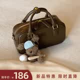 南风Chio2nd拿铁小屋枕头包包女包上班通勤手提包百搭单肩斜挎小包 咖色【拍下送小狗挂件】