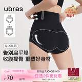 ubras提臀收腹裤高腰塑形裤透气无痕隐形春夏塑身内裤女三角裤黑色M