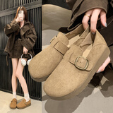 骏炳厚底勃肯鞋女2026新款全包勃肯单鞋女士一脚蹬孕妇平底鞋子女鞋 DM-印象角色&8802卡其 37