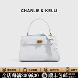 CHARLIE&KELLI小c&k女包2026新款包包鳄鱼纹凯莉包手提斜挎婚包包女包生日礼物 天空蓝【代写贺卡 赠专柜礼袋】