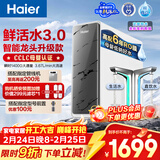 海尔（Haier）净水器鲜活水pro+1200G6年进口反渗透RO膜过滤膜触控龙头双出水厨房专用台下母婴直饮净水机R883