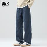 班尼路（Baleno）S&K系列复古纯棉工装裤男士夏季新款宽松直筒百搭休闲长裤子薄款 藏蓝 【京东快递】 L 【推荐115-130斤】