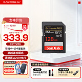 闪迪相机卡 4K高清SD卡 UHS-I微单存储卡微单反摄像储存大卡内存sd卡内存卡 128G标配+川宇2.0读卡器价值7.9元