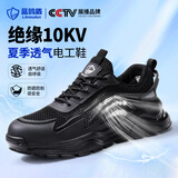 蓝鸥盾劳保鞋男士夏季透气绝缘10KV防砸防刺电工工作安全鞋D211TKB 42