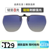 海伦凯勒墨镜夹片 几何大框时尚夹片 开车驾驶专用近视太阳镜夹片HP823C17