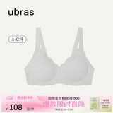 ubras花瓣杯软支撑文胸罩细肩带女士内衣女无钢圈聚拢椰青灰-背心M