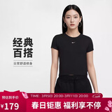耐克(NIKE)春夏女短袖圆领T恤 运动休闲 紧身衣FV5509-010 黑M